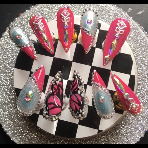 🌹JAZZII ROSETTE BUTTERFLY🦋 NAILS(Med1,5,4,6,8) - Picture 3 of 7